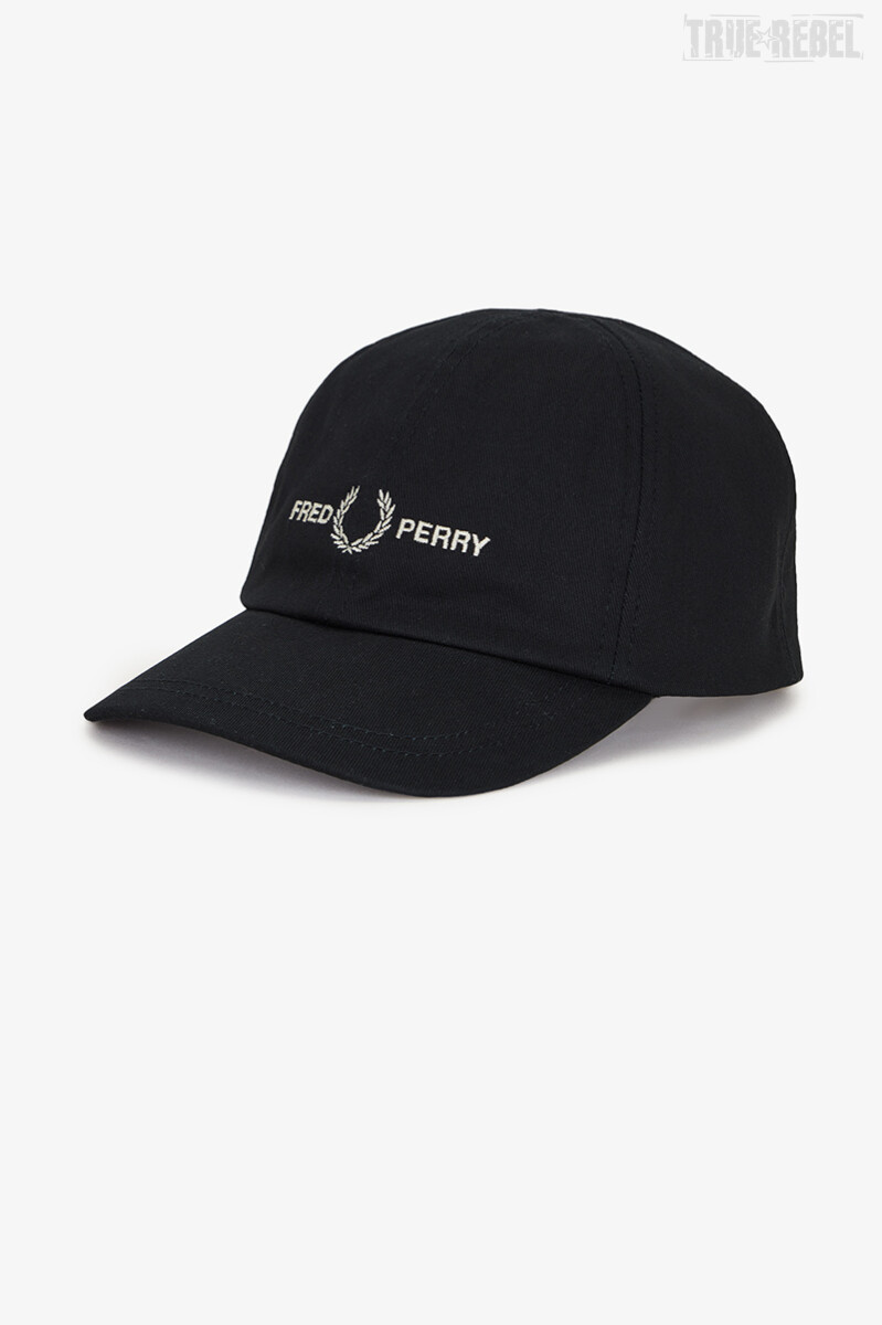 Fred Perry Cap Graphic Brand Twill Black Warm Grey