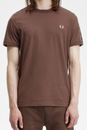 Fred Perry Ringer T-Shirt Contrast Tape Brick Warm Grey