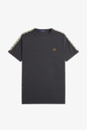 Fred Perry Ringer T-Shirt Contrast Tape Anchor Grey Black
