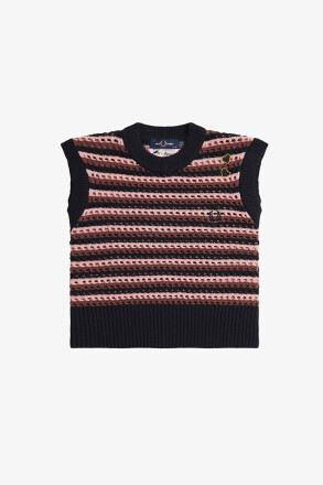 Fred Perry Amy Winehouse Open Knit Tank Black