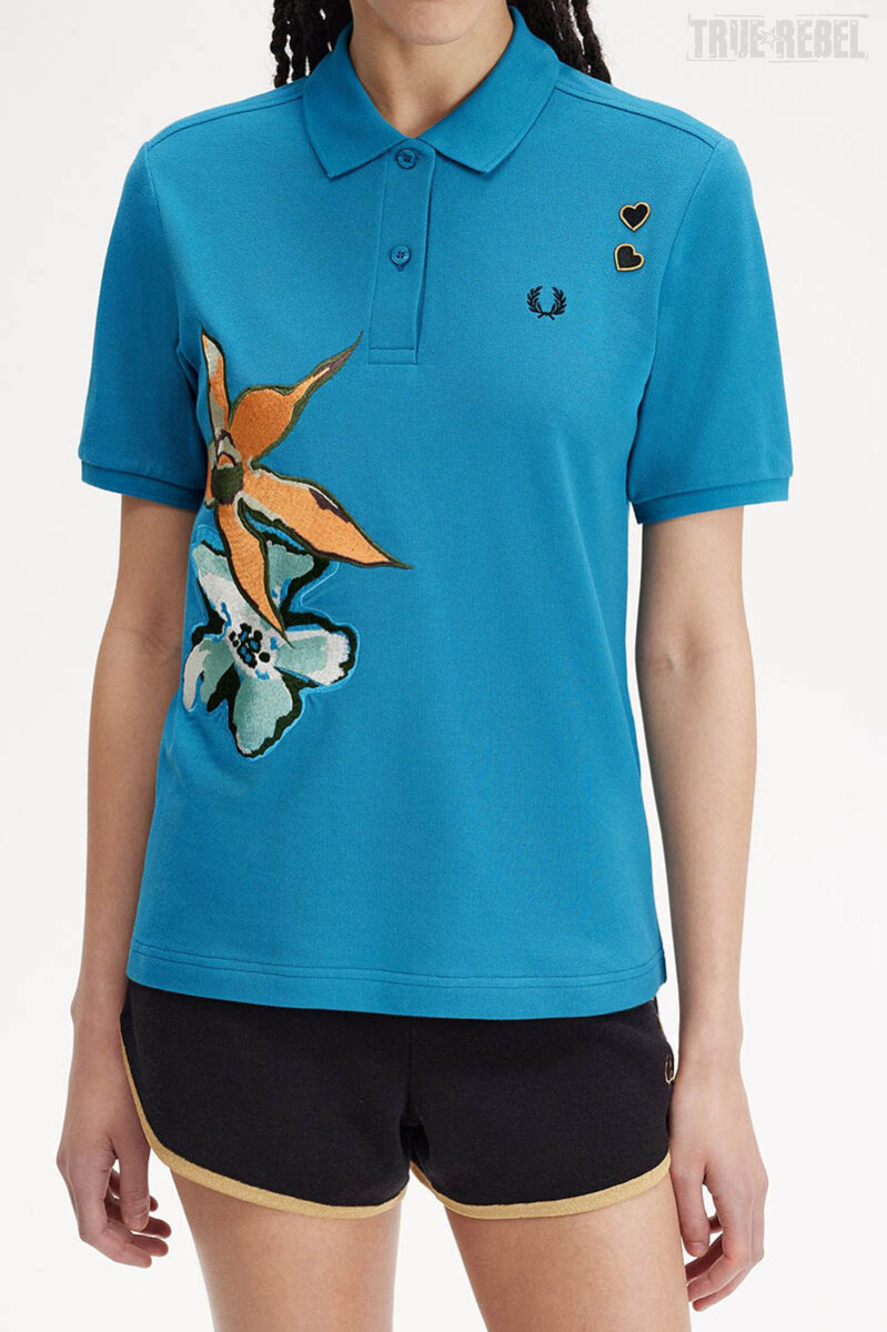 Fred Perry Amy Winehouse Embroidered Polo Runaway Ocean