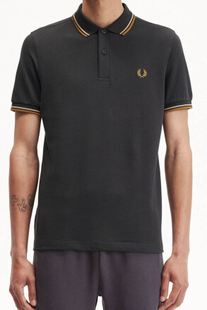 Fred Perry Polo Shirt Twin Tipped Anchor Grey