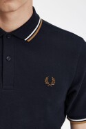 Fred Perry Polo Shirt Twin Tipped Navy Snow White