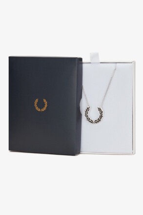 Fred Perry Necklace Laurel Wreath Metallic Silver