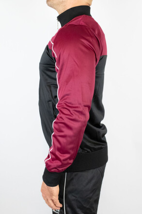 Less Talk Athletics Piped Trackjacket Black Burgundy