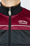 Less Talk Athletics Piped Trackjacket Black Burgundy