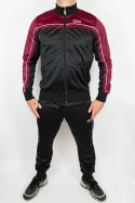 Less Talk Athletics Piped Trackjacket Black Burgundy