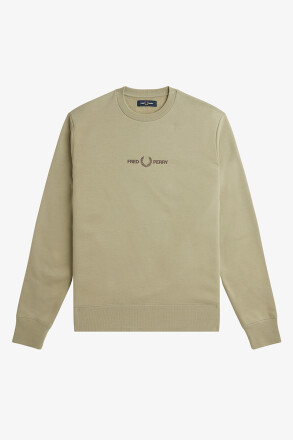 Fred Perry Embroidered Sweater Warm Grey Tobacco