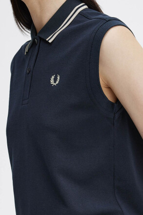 Fred Perry Ladies Sleeveless Shirt Navy