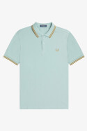 Fred Perry Polo Shirt Twin Tipped Silver Blue