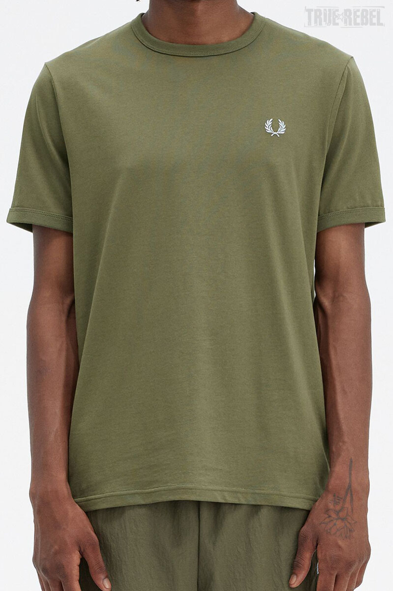 Fred Perry Ringer T-Shirt Uniform Green