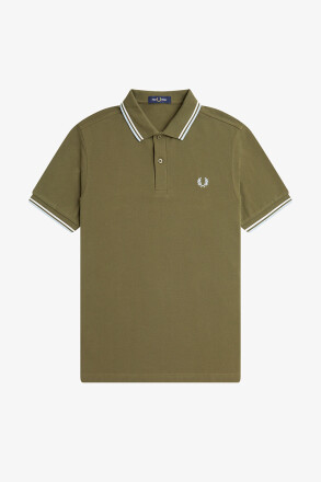 Fred Perry Polo Shirt Twin Tipped Uniform Green