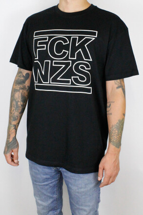 True Rebel Oversized T-Shirt FCK NZS Outline Black