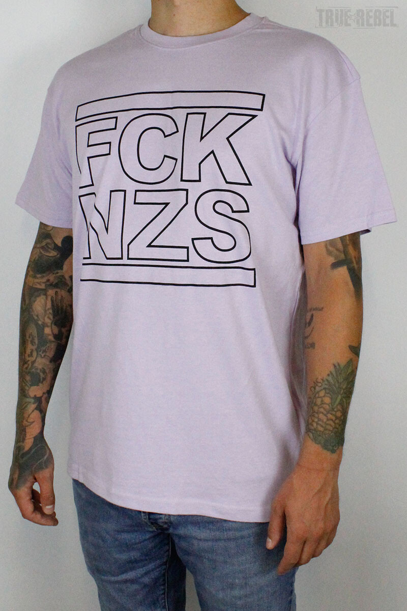 True Rebel Oversized T-Shirt FCK NZS Outline Lilac