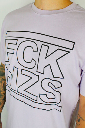 True Rebel Oversized T-Shirt FCK NZS Outline Lilac