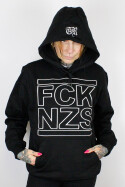 True Rebel Oversized Hoodie FCK NZS Outline Black