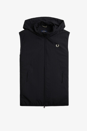 Fred Perry Zip Through Gilet Black White