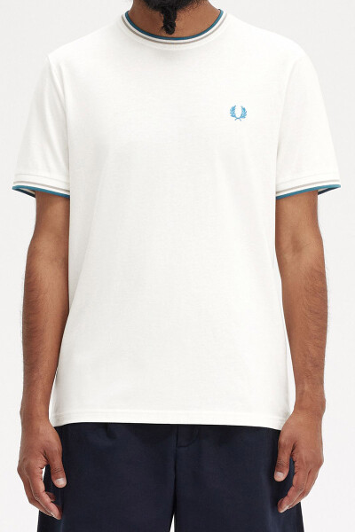 Fred Perry T-Shirt Twin Tipped Snow White Warm Grey