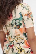 Fred Perry Amy Winehouse Printed Polo Silky Peach