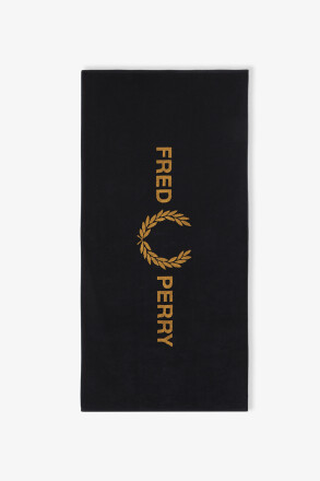 Fred Perry Beach Towel Black Dark Caramel
