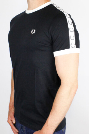 Fred Perry Taped Ringer T-Shirt Black White 3XL