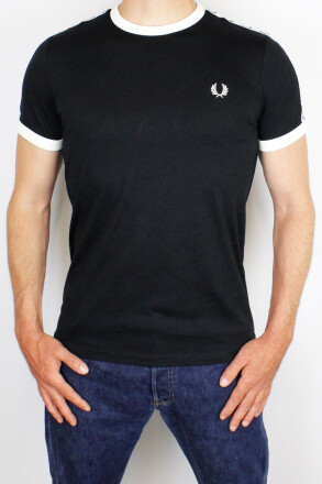 Fred Perry Taped Ringer T-Shirt Black White 3XL