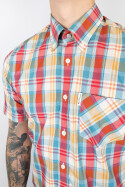 Ben Sherman Short Overcheck Gingham Shirt Kingfisher