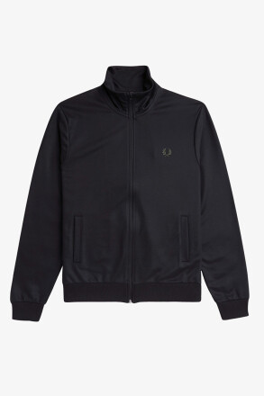 Fred Perry Track Jacket Black Wreath Green