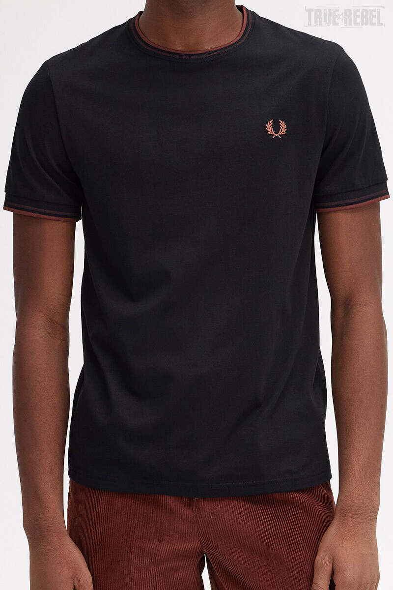 Fred Perry T-Shirt Twin Tipped Black Brick