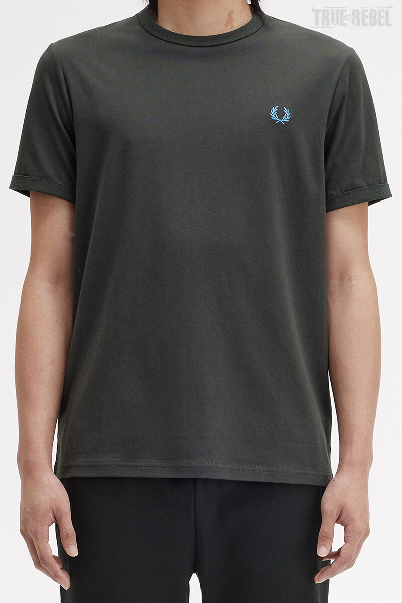 Fred Perry Ringer T-Shirt Night Green