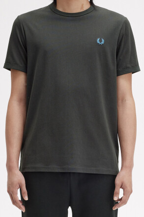 Fred Perry Ringer T-Shirt Night Green