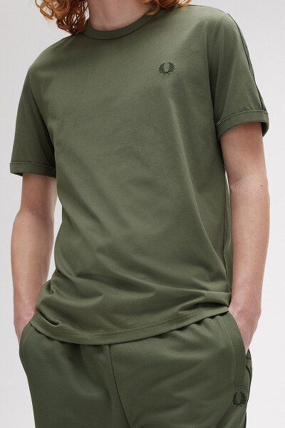 Fred perry ringer t shirt green hotsell