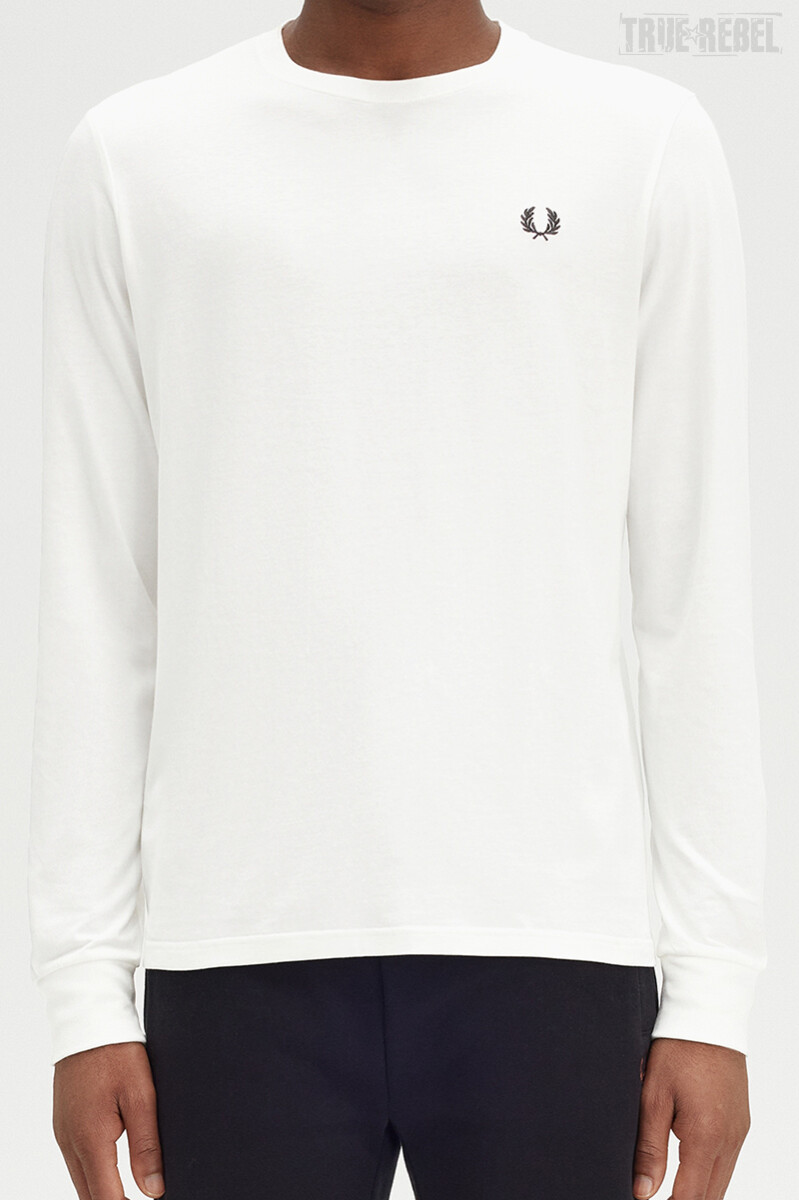 Fred Perry Longsleeve Crew Neck Snow White