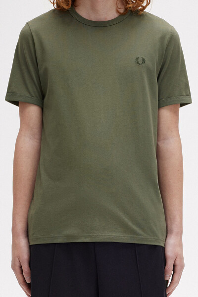 Fred Perry Ringer T-Shirt Wreath Green