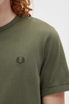 Fred Perry Ringer T-Shirt Wreath Green