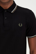 Fred Perry Twin Tipped Polo Shirt Black Ecru