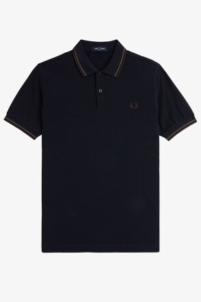 Fred Perry Polo Shirt Twin Tipped Navy Wreath Green