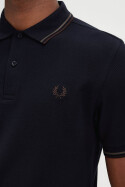 Fred Perry Polo Shirt Twin Tipped Navy Wreath Green