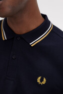 Fred Perry Longsleeve Polo Twin Tipped Navy Ecru