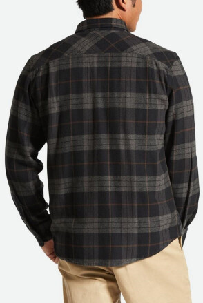 Brixton Bowery Flannel Shirt Black Charcoal