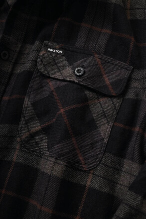 Brixton Bowery Flannel Shirt Black Charcoal