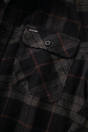 Brixton Bowery Flannel Shirt Black Charcoal