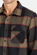 Brixton Bowery Flannel Shirt Heather Grey Charcoal