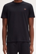 Fred Perry T-Shirt Crew Neck Black Whiskey Brown