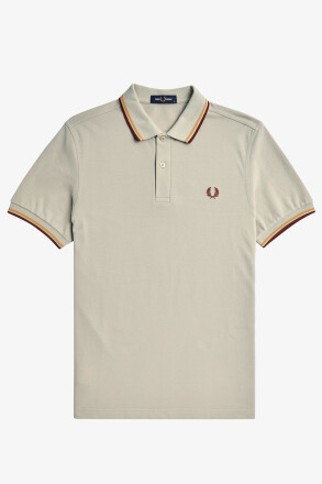 Fred Perry Twin Tipped Polo Shirt Oatmeal Honeycomb