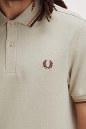 Fred Perry Polo Shirt Twin Tipped Oatmeal Honeycomb