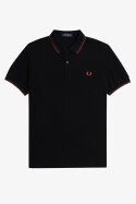 Fred Perry Polo Shirt Twin Tipped Black Carrington Brick