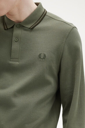 Fred Perry Twin Tipped Longsleeve Polo Shirt LW Green