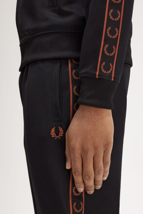 Fred Perry Contrast Tape Track Pants Black Whiskey Brown