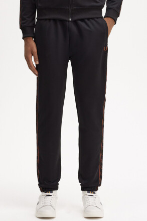 Fred Perry Trackpants Contrast Tape Black Whiskey Brown